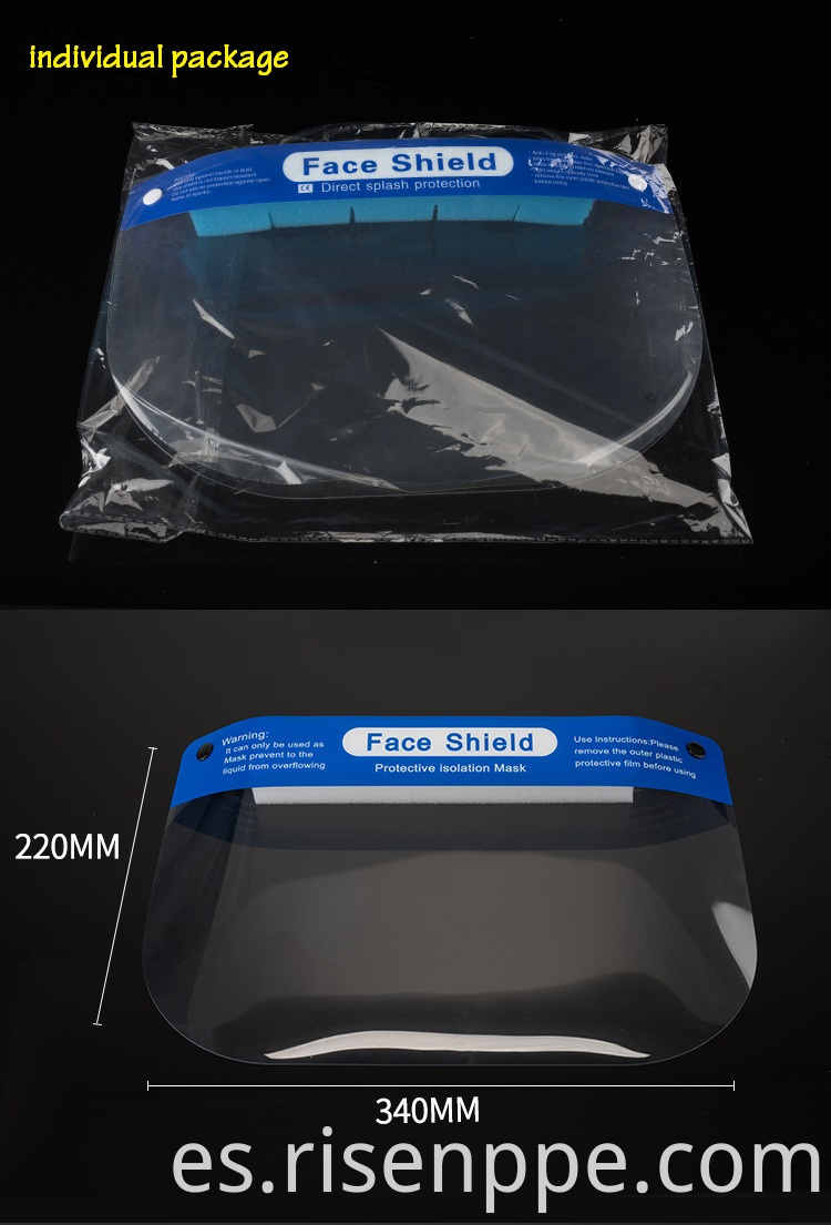 Protector facial a prueba de polvo desechable Dust Proof Face Shield Disposable